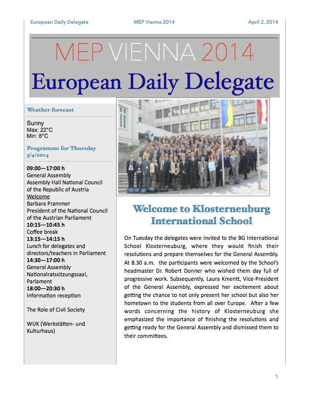 The European Daily Delegate (Issue 2)